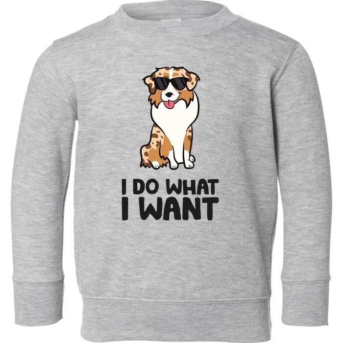 Australian Shepherd I Do What I Want Funny Aussie Dog Toddler Sweatshirt