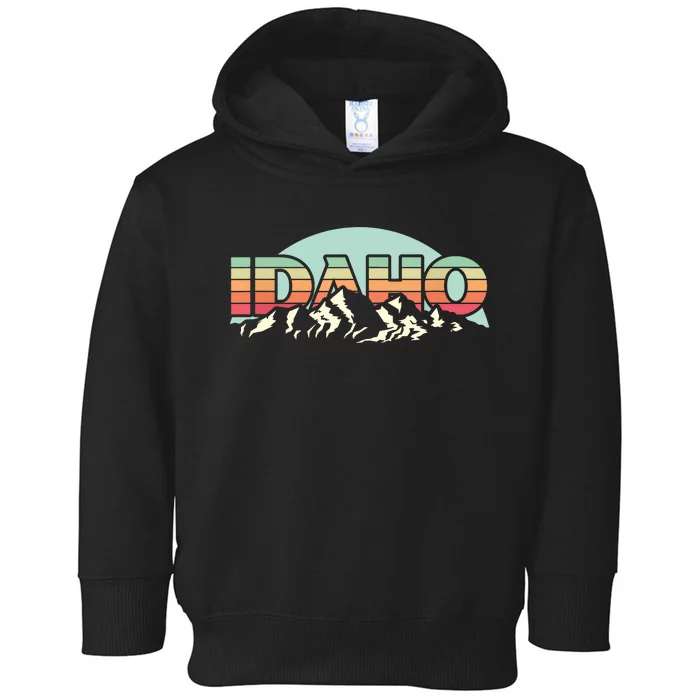 American State Idaho Vintage Mountain Nature Hiking Toddler Hoodie