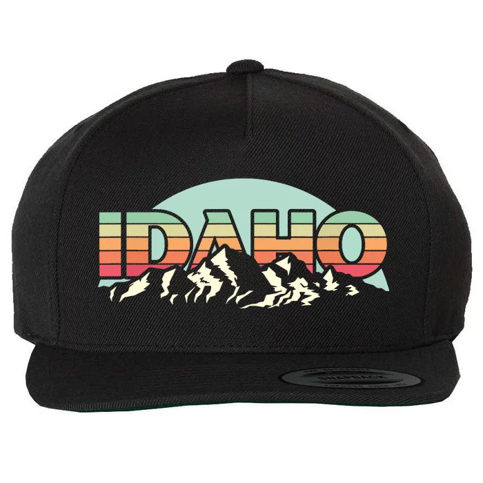 American State Idaho Vintage Mountain Nature Hiking Wool Snapback Cap