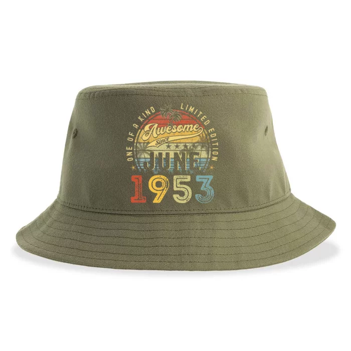 Awesome Since June 1953 Vintage 70th Birthday Party Retro Sustainable Bucket Hat