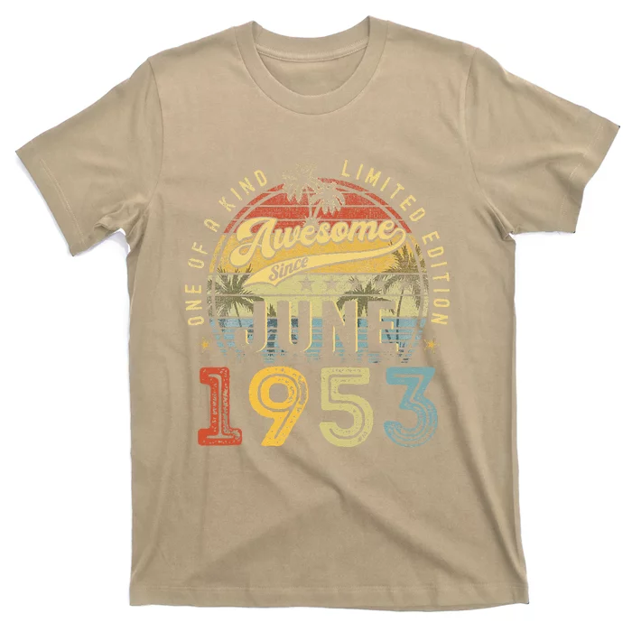 Awesome Since June 1953 Vintage 70th Birthday Party Retro T-Shirt