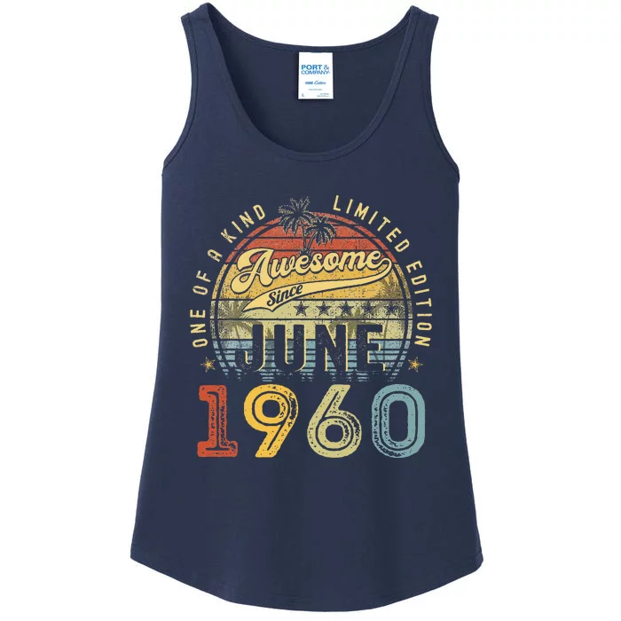 Awesome Since June 1960 Vintage 63rd Birthday Party Retro Ladies Essential Tank