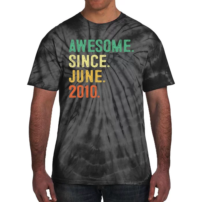 Awesome Since June 2010 13th Birthday Gift 13 Years Old Tie-Dye T-Shirt