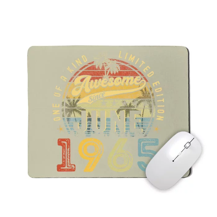 Awesome Since June 1965 Vintage 58th Birthday Party Retro Mousepad