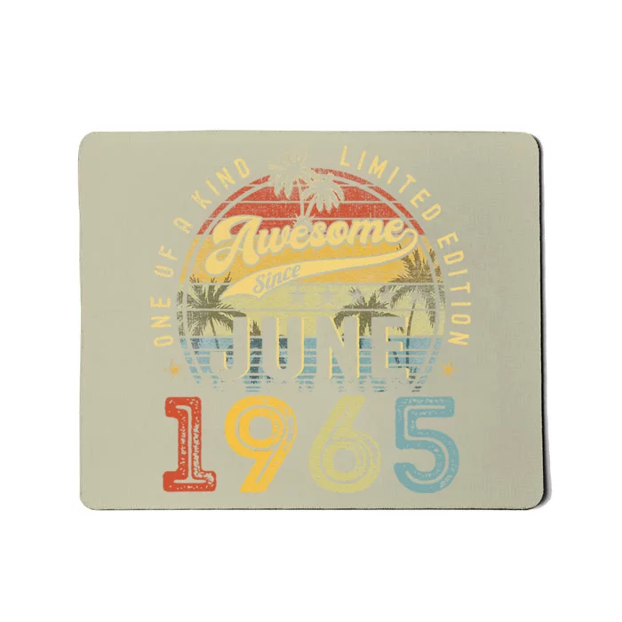 Awesome Since June 1965 Vintage 58th Birthday Party Retro Mousepad