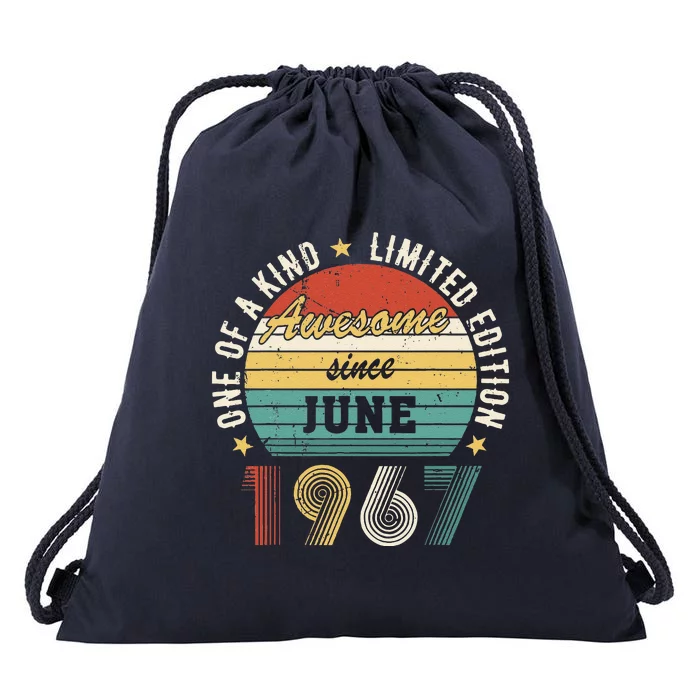 Awesome Since June 1967 – Happy Birthday Drawstring Bag