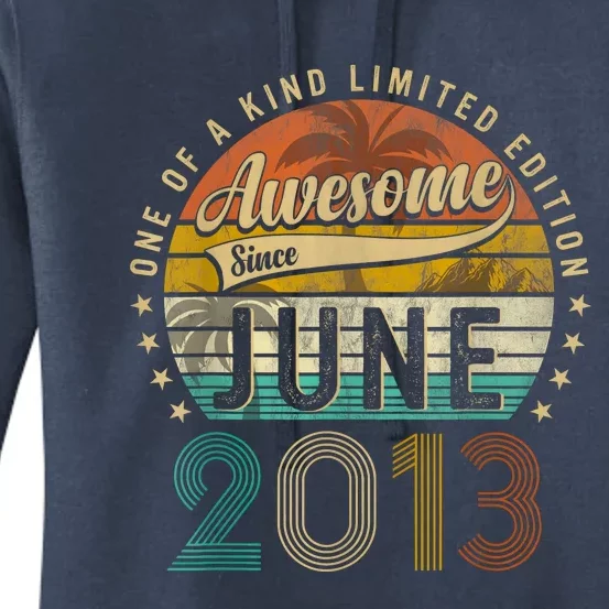 Awesome Since June 2013 10th Birthday Gifts For 10 Year Old Women's Pullover Hoodie