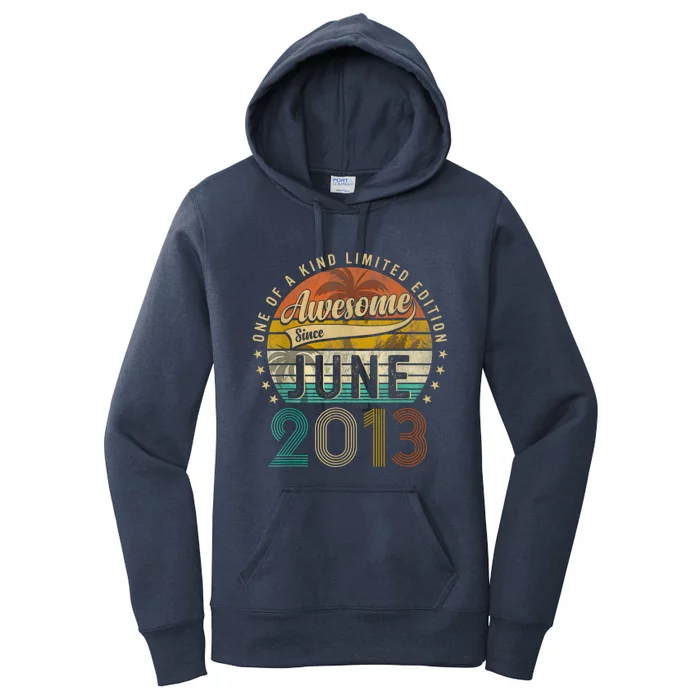 Awesome Since June 2013 10th Birthday Gifts For 10 Year Old Women's Pullover Hoodie