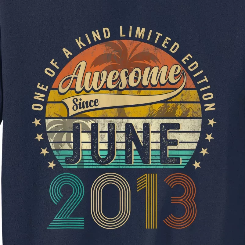 Awesome Since June 2013 10th Birthday Gifts For 10 Year Old Tall Sweatshirt