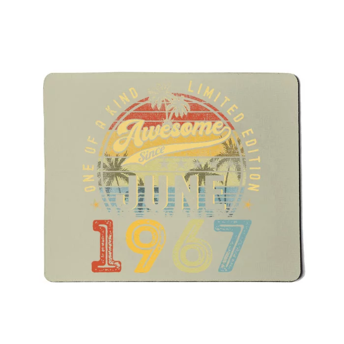 Awesome Since June 1967 Vintage 56th Birthday Party Retro Mousepad