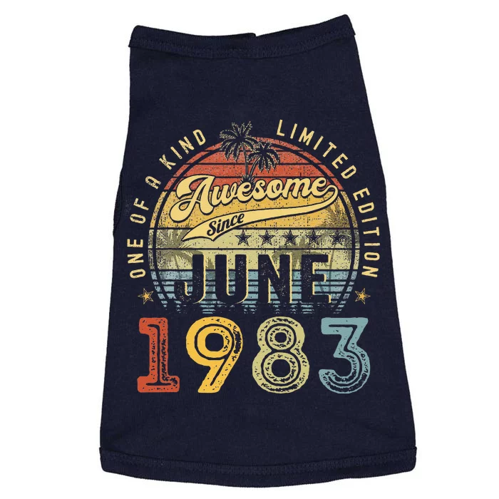 Awesome Since June 1983 Vintage 40th Birthday Party Retro Doggie Tank