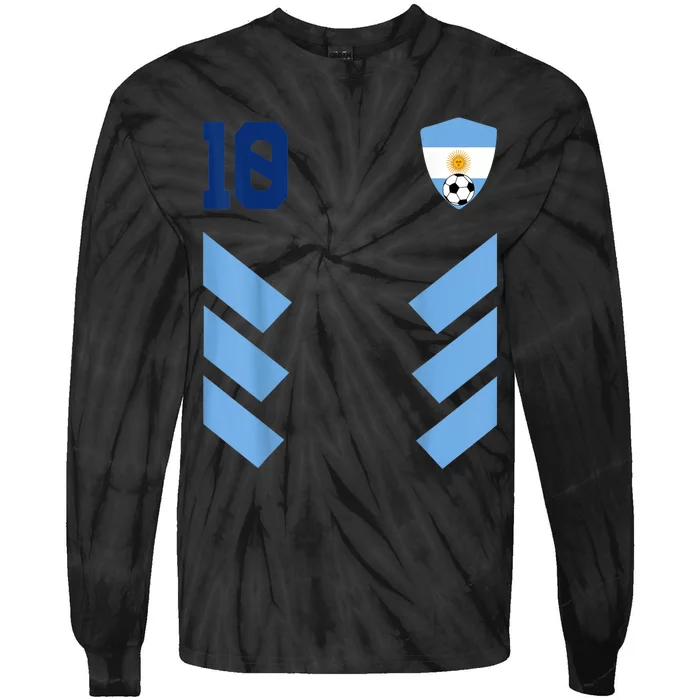 Argentina Soccer Jersey Argentinian Football Shirt Flag Tie-Dye Long Sleeve Shirt