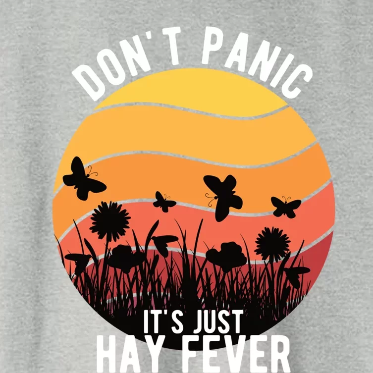 Allergy Sufferer Joke Dont Panic Its Just Hay Fever Funny Gift Women's Crop Top Tee