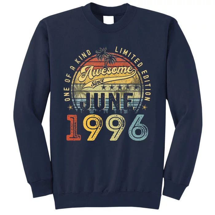 Awesome Since June 1996 Vintage 27th Birthday Party Retro Tall Sweatshirt