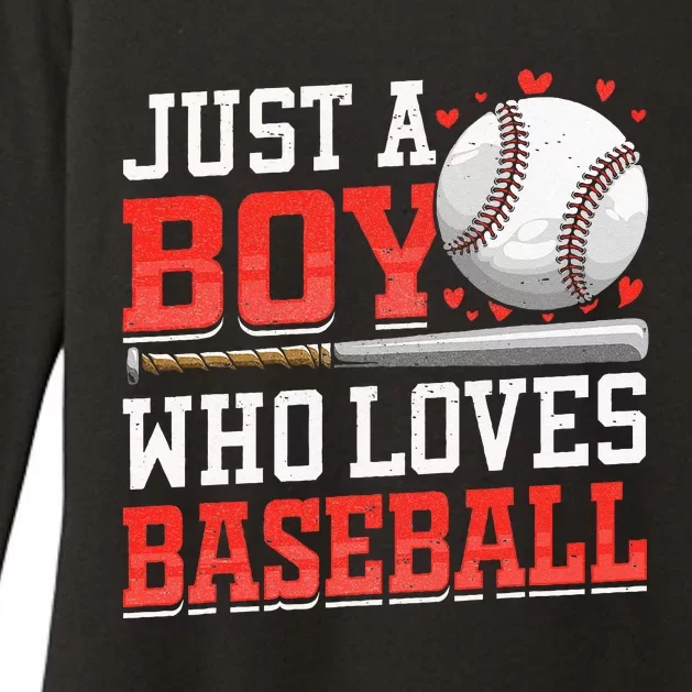 American Sport Just A Boy Who Loves Baseball Gifts For Womens CVC Long Sleeve Shirt