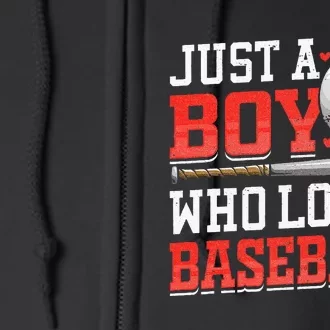 American Sport Just A Boy Who Loves Baseball Gifts For Full Zip Hoodie