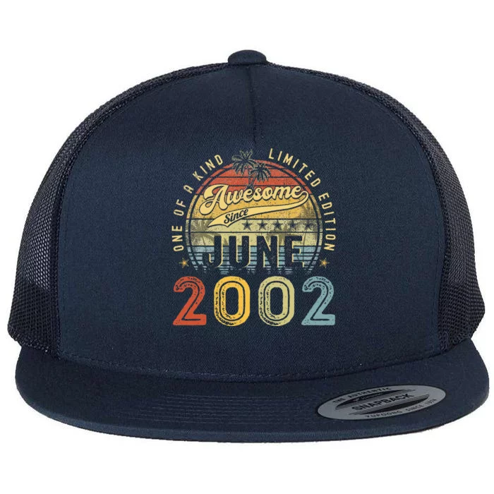 Awesome Since June 2002 Vintage 21st Birthday Party Retro Flat Bill Trucker Hat