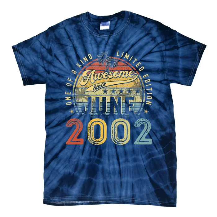 Awesome Since June 2002 Vintage 21st Birthday Party Retro Tie-Dye T-Shirt