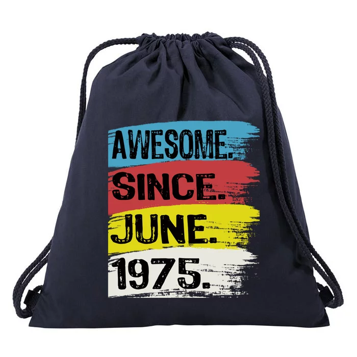 Awesome Since June 1975 Gemini Cancer 48th Birthday Gift Drawstring Bag