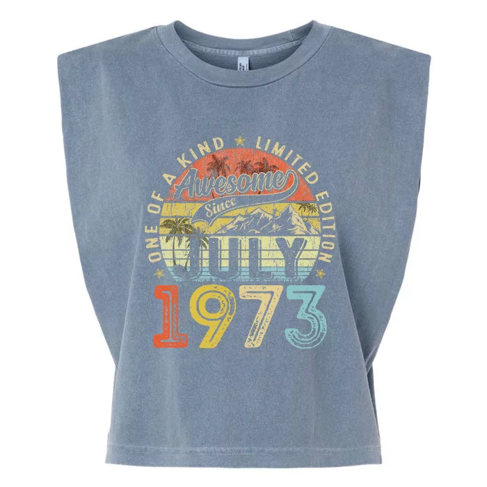 Awesome Since July 1973 Vintage Gifts 50th Birthday Tees Garment-Dyed Women's Muscle Tee