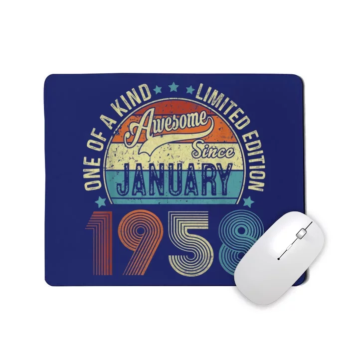 Awesome Since January 1958 Gifts 65 Year Old 65th Birthday Mousepad