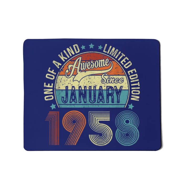 Awesome Since January 1958 Gifts 65 Year Old 65th Birthday Mousepad