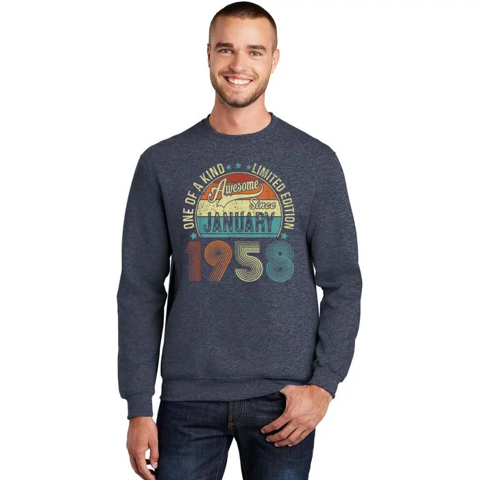 Awesome Since January 1958 Gifts 65 Year Old 65th Birthday Sweatshirt