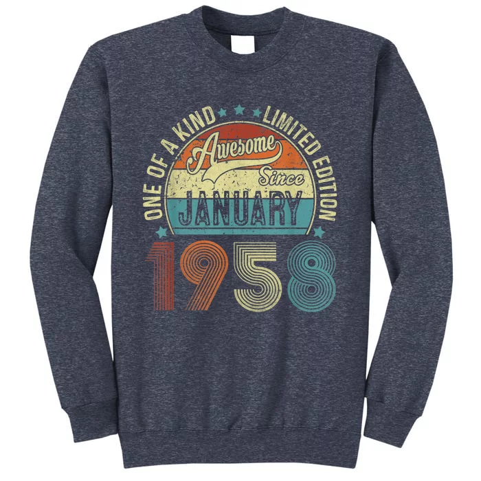 Awesome Since January 1958 Gifts 65 Year Old 65th Birthday Sweatshirt