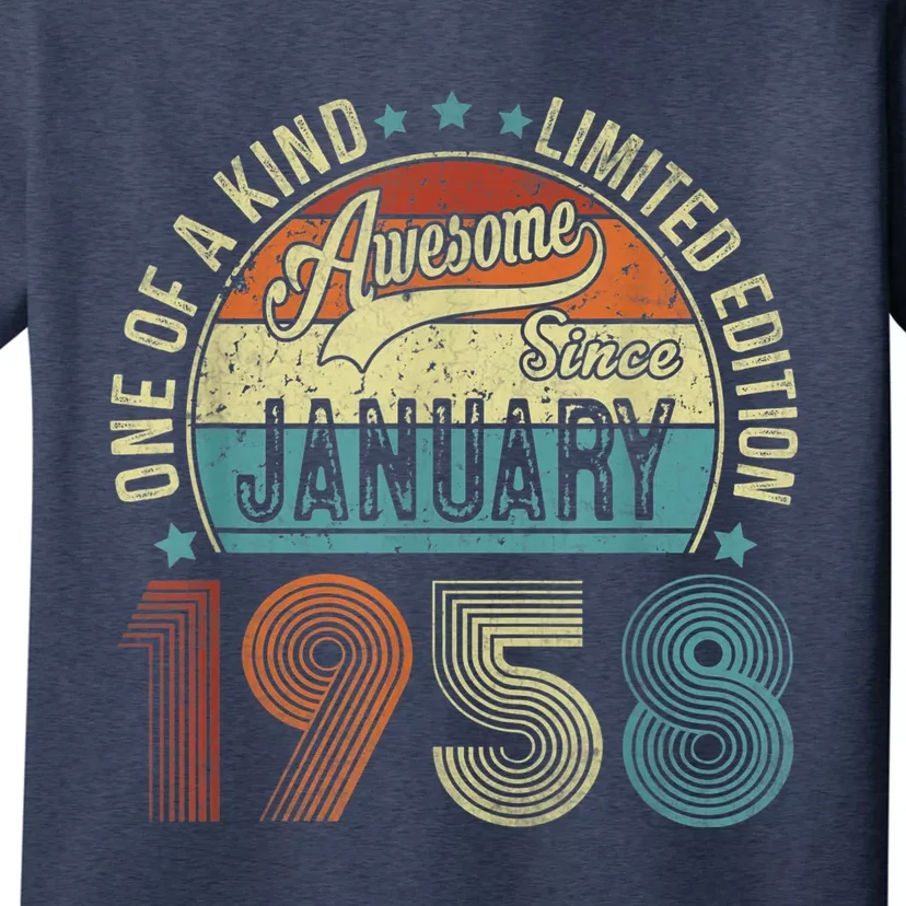 Awesome Since January 1958 Gifts 65 Year Old 65th Birthday T-Shirt