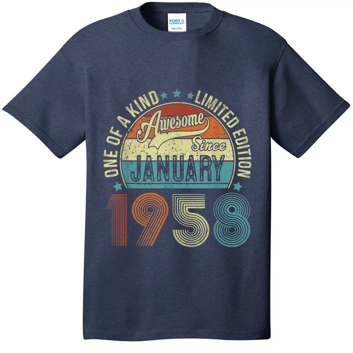 Awesome Since January 1958 Gifts 65 Year Old 65th Birthday T-Shirt