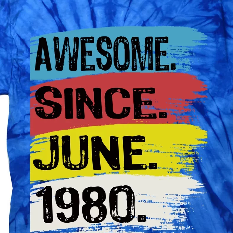 Awesome Since June 1980 Gemini Cancer 43rd Birthday Gift Tie-Dye T-Shirt