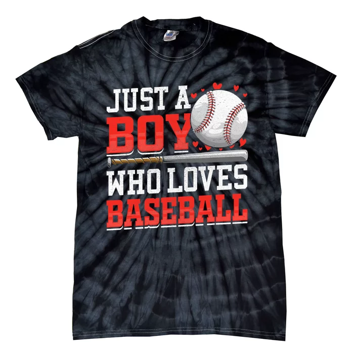 American Sport Just A Bo_y Who Loves Baseball Gifts Tie-Dye T-Shirt