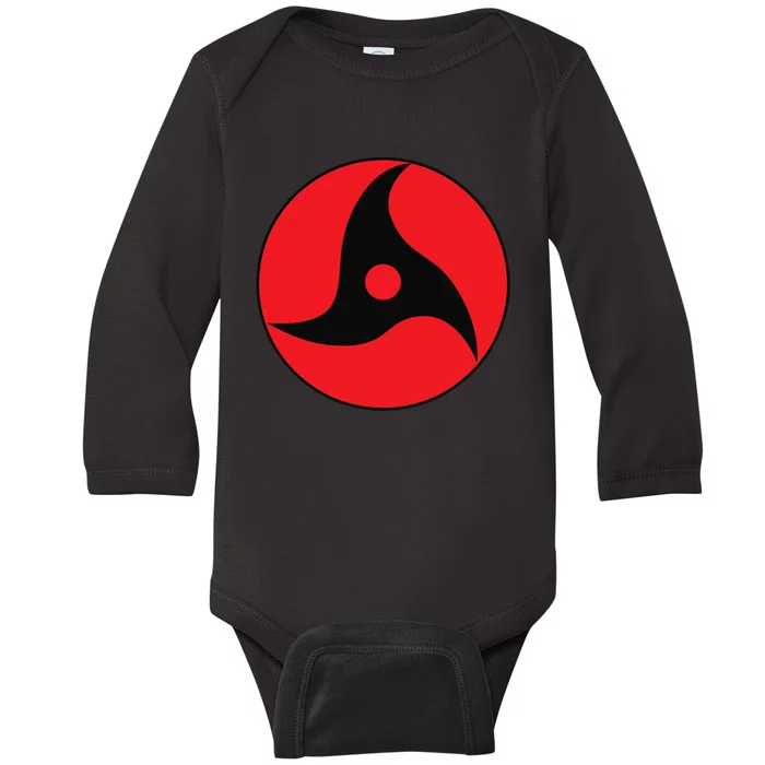 Anime Style Japanese Manga Comic Style Pattern Black Red Baby Long Sleeve Bodysuit