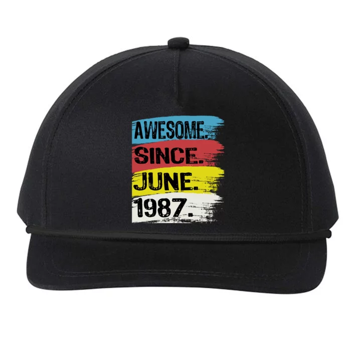 Awesome Since June 1987 Gemini Cancer 36th Birthday Funny Gift Snapback Five-Panel Rope Hat