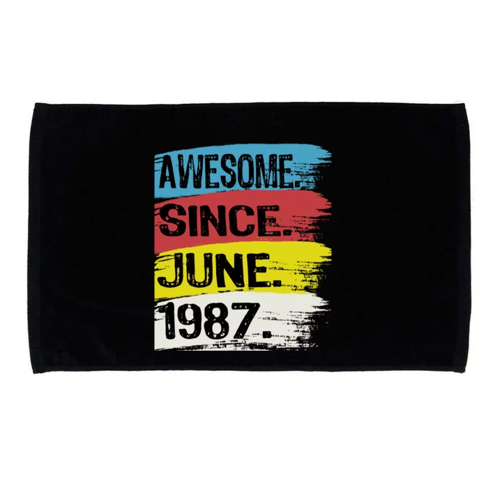 Awesome Since June 1987 Gemini Cancer 36th Birthday Funny Gift Microfiber Hand Towel