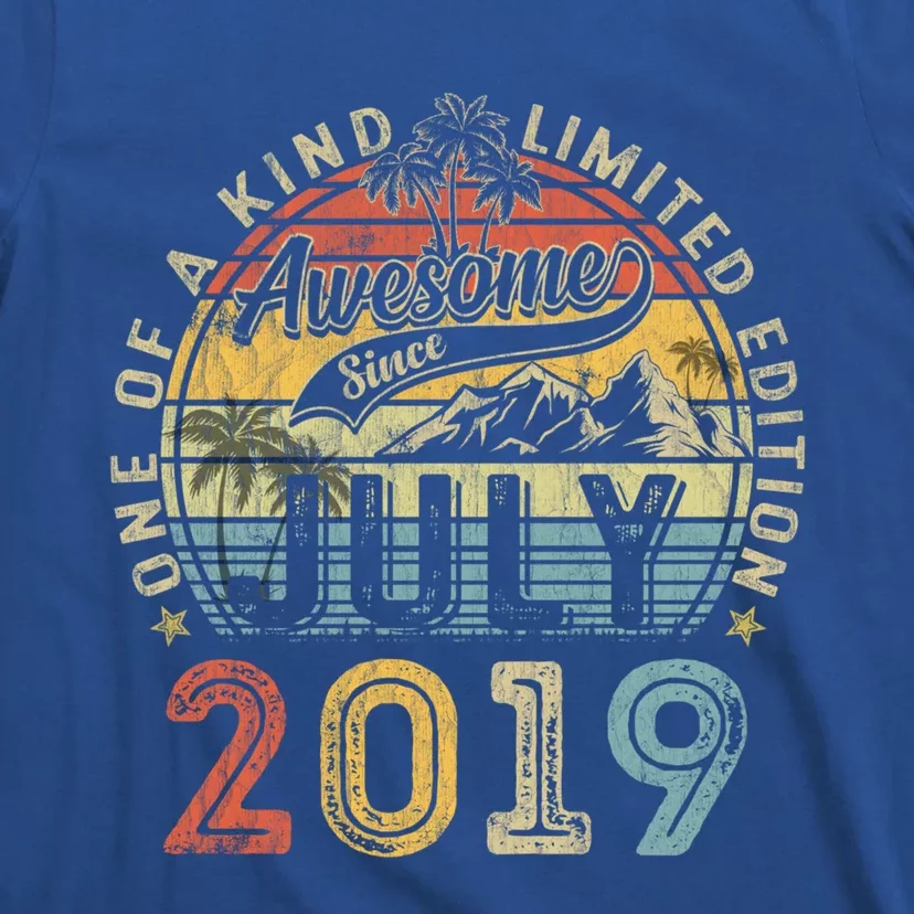 Awesome Since July 2019 4th Birthday 4 Years Old Funny Gift Funny Gift T-Shirt