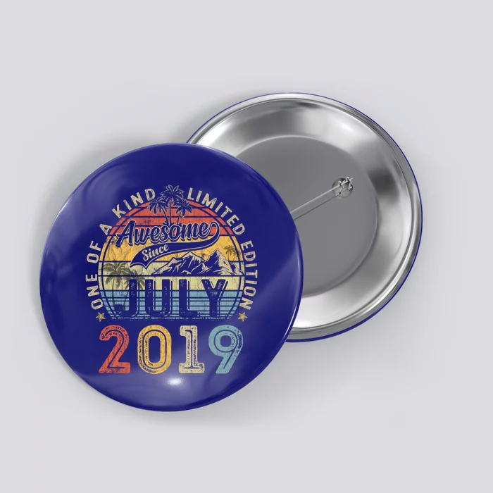 Awesome Since July 2019 4th Birthday 4 Years Old Funny Gift Funny Gift Button