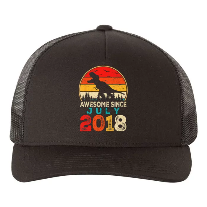 Awesome Since July 2018 5 Years Old 5th Birthday Dino Gift Yupoong Adult 5-Panel Trucker Hat