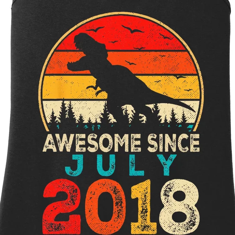 Awesome Since July 2018 5 Years Old 5th Birthday Dino Gift Ladies Essential Tank