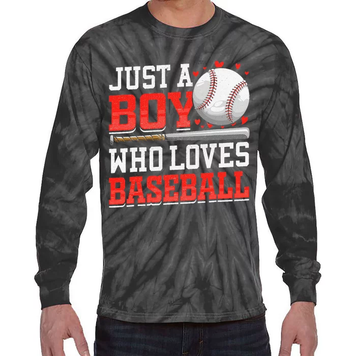 American Sport Just A Who Loves Baseball Gifts Tie-Dye Long Sleeve Shirt