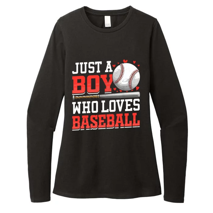 American Sport Just A Boy Who Loves Baseball Gifts For Boy Womens CVC Long Sleeve Shirt