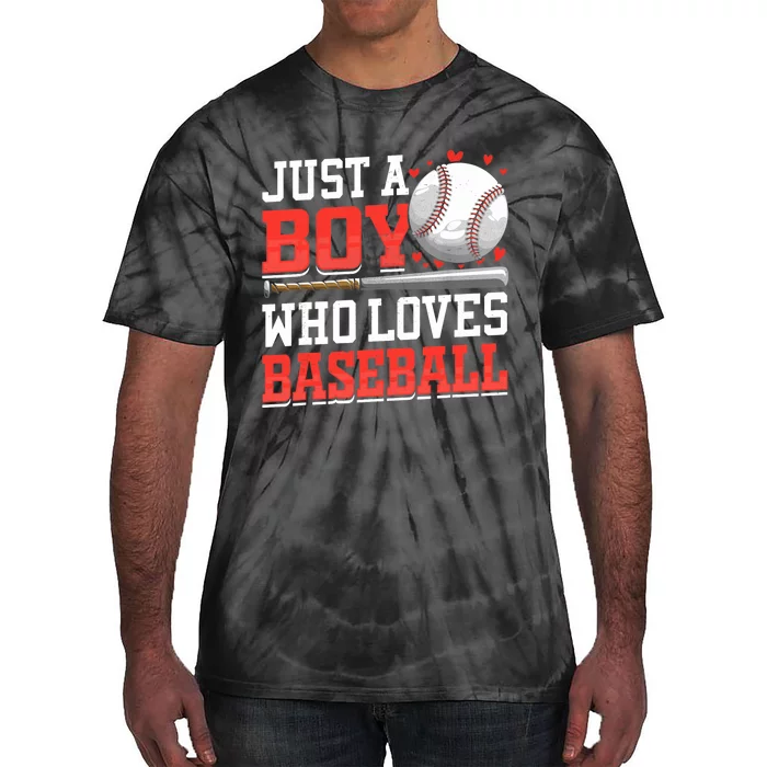 American Sport Just A Boy Who Loves Baseball Gifts For Boy Tie-Dye T-Shirt