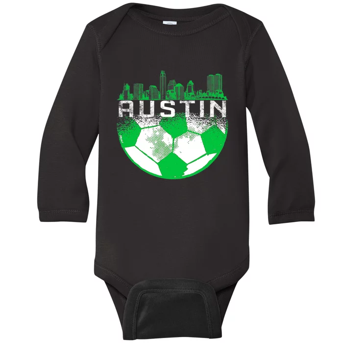 Austin Soccer Jersey Austin Texas Soccer Baby Long Sleeve Bodysuit