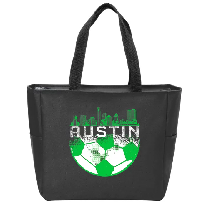 Austin Soccer Jersey Austin Texas Soccer Zip Tote Bag