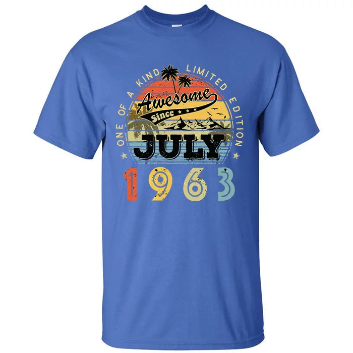 Awesome Since July 1963 Vintage 60th Birthday 60 Years Old Tall T-Shirt