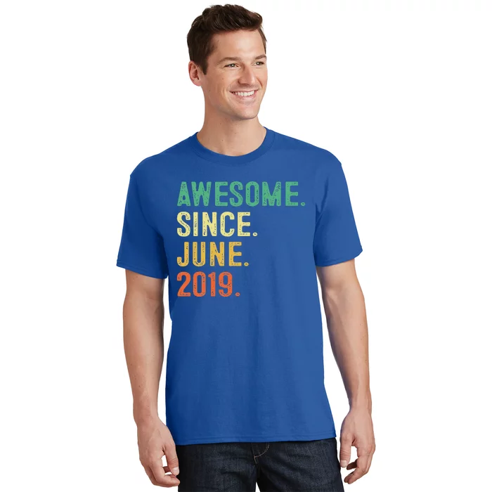 Awesome Since June 2019 4th Birthday Gift 4 Year Old T-Shirt