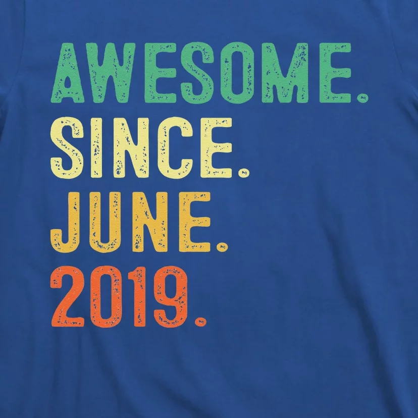 Awesome Since June 2019 4th Birthday Gift 4 Year Old T-Shirt