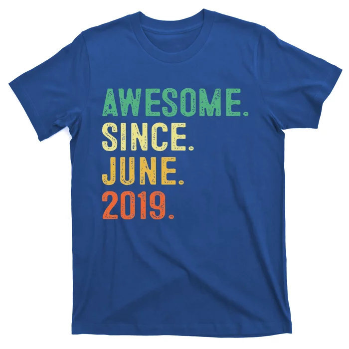 Awesome Since June 2019 4th Birthday Gift 4 Year Old T-Shirt