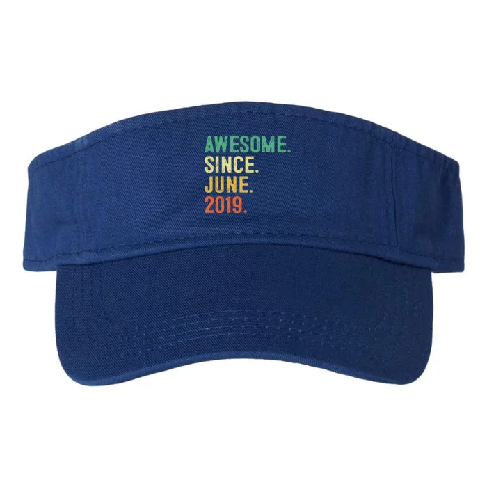 Awesome Since June 2019 4th Birthday Gift 4 Year Old Valucap Bio-Washed Visor