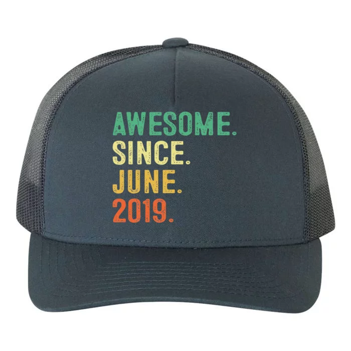 Awesome Since June 2019 4th Birthday Gift 4 Year Old Yupoong Adult 5-Panel Trucker Hat